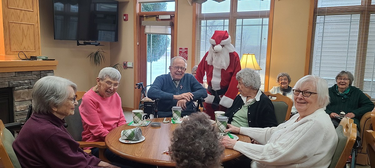 Prairie Crossing tenants with Santa